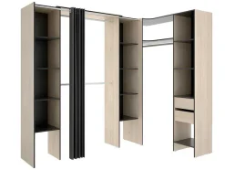 Verstelbare Kledingkast Dorian - L164/234 Cm - Eiken En Antraciet