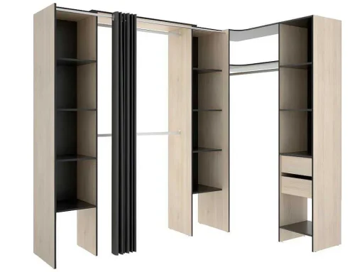 Verstelbare Kledingkast Dorian - L164/234 Cm - Eiken En Antraciet