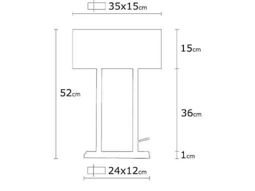 Vicenza Tafellamp, Chroom, Wit, 35 X 15 X 52 Cm, Epikasa