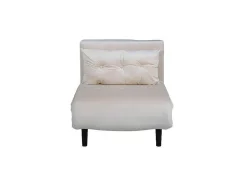 Vicky Slaapbank ,Fauteuil Velours Beige.
