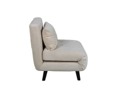 Vicky Slaapbank ,Fauteuil Velours Beige.