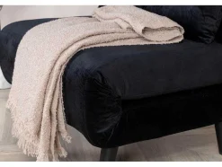 Vicky Slaapbank ,Fauteuil Velours Zwart.