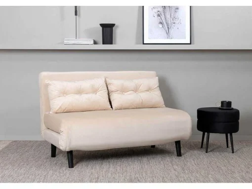 Vicky Slaapbank Velours Beige.
