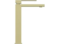 Vierkante Hoge Mechanische Mengkraan - H29,5 Cm - Goud Met Satijnglans - Vipava