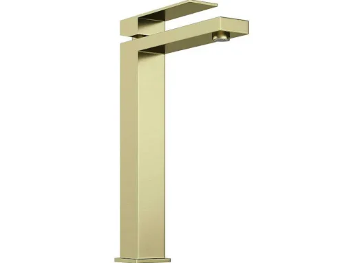 Vierkante Hoge Mechanische Mengkraan - H29,5 Cm - Goud Met Satijnglans - Vipava