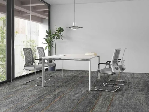 Vierkante Vergadertafel - 4 Personen - Wit - L120 Cm - Downtown