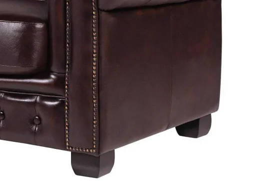 Vierzits Chesterfieldbank Brenton 100% Buffelleer - Cherry