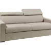 Vierzits Express Slaapbank Van Stof Vizir - Beige - Slaapafmeting Met Brede Latten 160 Cm - Matras 18 Cm