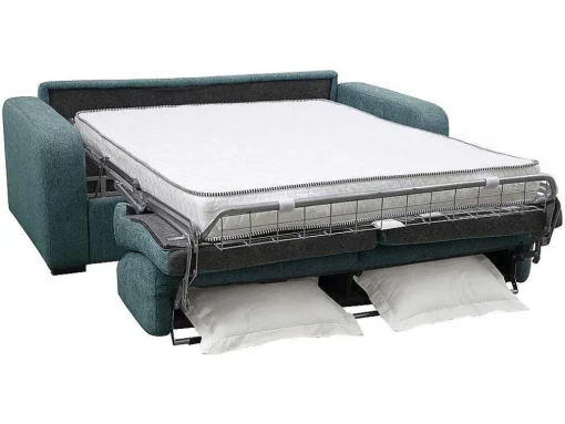 Vierzits Express Slaapbank - Stof - Blauw - Matras 14 Cm - Bevis