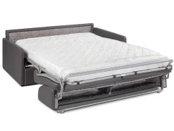 Vierzits Express-Bedbank Van Kunstleer Calife - Grijs - Slaapafmeting 160 Cm