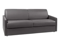 Vierzits Express-Bedbank Van Kunstleer Calife - Grijs - Slaapafmeting 160 Cm
