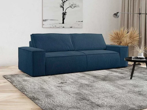 Vierzits Slaapbank Amelia Van Pascal Morabito - Ribfluweel - Blauw