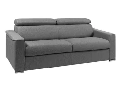 Vierzits Slaapbank Van Stof Vizir - Grijs - Slaapafm. 160 Cm - Matras 22 Cm Van Met Vormgeheugen