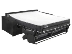 Vierzits Slaapbank Van Stof Vizir - Grijs - Slaapafm. 160 Cm - Matras 22 Cm Van Met Vormgeheugen