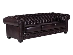 Vierzitsbank Chesterfield Brenton 100% Buffelleer - Bruin Tinten