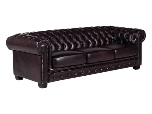Vierzitsbank Chesterfield Brenton 100% Buffelleer - Bruin Tinten