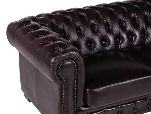 Vierzitsbank Chesterfield Brenton 100% Buffelleer - Bruin Tinten