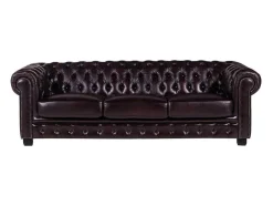 Vierzitsbank Chesterfield Brenton 100% Buffelleer - Bruin Tinten