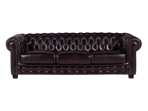 Vierzitsbank Chesterfield Brenton 100% Buffelleer - Bruin Tinten