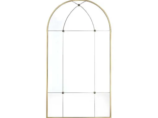 Vintage-Spiegel Van Metaal Palmyre - B80 X H150 Cm - Verouderd Goudkleurig