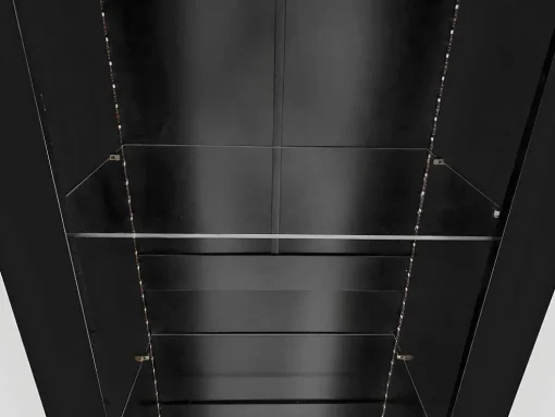 Vitrine L 166Cm Met Led - 3 Glazen Planken - Zwart
