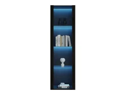 Vitrine L 166Cm Met Led - 3 Glazen Planken - Zwart