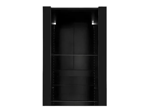 Vitrine L 166Cm Met Led - 3 Glazen Planken - Zwart