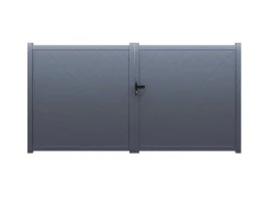 Vleugelpoort - Vol Aluminium - L350 X H160 Cm - Antraciet - Zerano