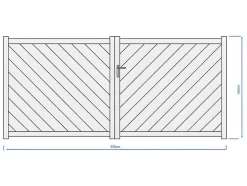 Vleugelpoort - Vol Aluminium - L350 X H160 Cm - Antraciet - Zerano