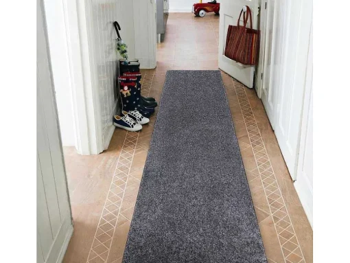 Vloerbedekking Santa Fe Grijskleuring 97, Glad, Uniform, Enkele Kleur 100X450 Cm