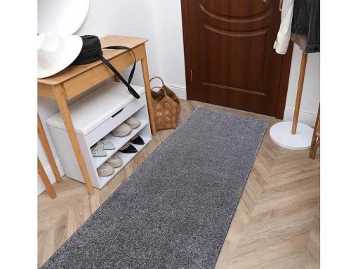 Vloerbedekking Santa Fe Grijskleuring 97, Glad, Uniform, Enkele Kleur 100X450 Cm