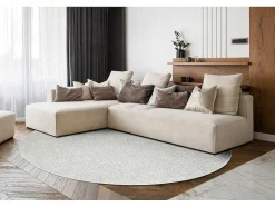 Vloerkleed Casablanca Plus Rond Creme Eenkleurig, Lus Cercle 80 Cm