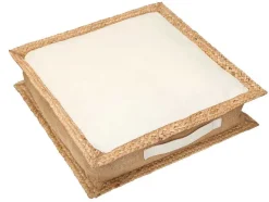 Vloerkussen Van Katoen En Jute - 45 X 45 Cm - Wit En Naturel - Peruvia