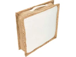 Vloerkussen Van Katoen En Jute - 45 X 45 Cm - Wit En Naturel - Peruvia