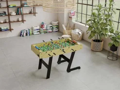 Voetbaltafel Van Naturel Houtkleurig Mdf - Opklapbaar - L121 X B61 X H79 Cm - Horton