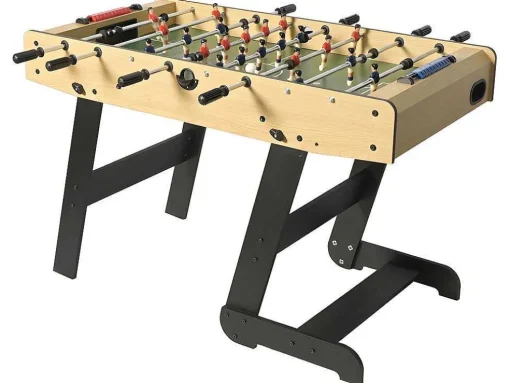 Voetbaltafel Van Naturel Houtkleurig Mdf - Opklapbaar - L121 X B61 X H79 Cm - Horton
