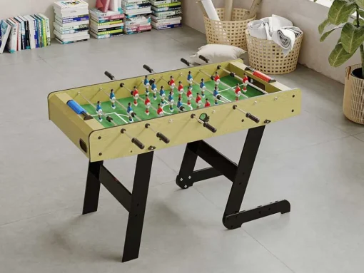 Voetbaltafel Van Naturel Houtkleurig Mdf - Opklapbaar - L121 X B61 X H79 Cm - Horton