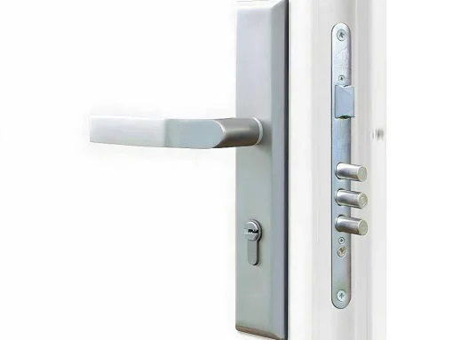 Voordeur In Massief Staal Met Accenten In Inox H207 X B100 Cm Wit Links Binnendraaiend Tifana