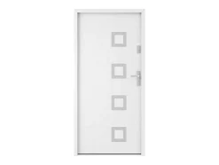 Voordeur In Massief Staal Met Accenten In Inox H207 X B100 Cm Wit Links Binnendraaiend Tifana