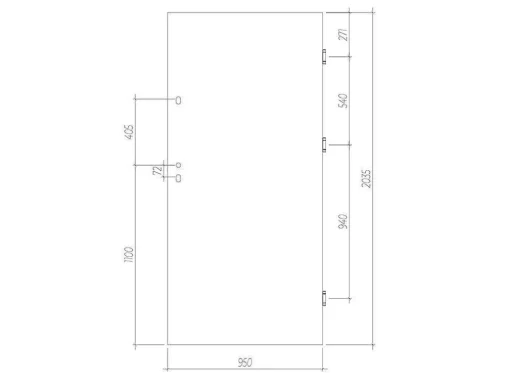 Voordeur Van Vol Staal H207 X L100 Cm Eikeneffect - Duwt Links Open - Agueda