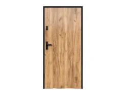 Voordeur Van Vol Staal H207 X L100 Cm Eikeneffect - Duwt Rechts Open - Agueda