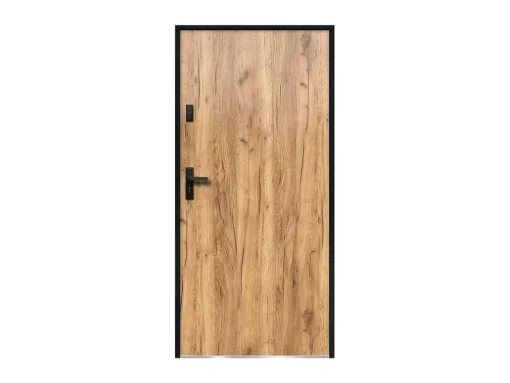 Voordeur Van Vol Staal H207 X L100 Cm Eikeneffect - Duwt Rechts Open - Agueda