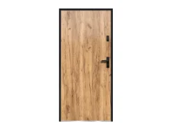 Voordeur Van Vol Staal H207 X L100 Cm Eikeneffect - Duwt Links Open - Agueda
