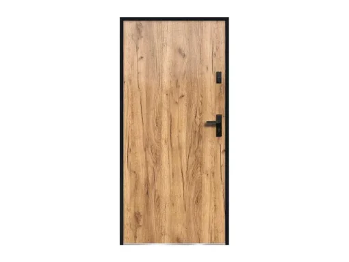Voordeur Van Vol Staal H207 X L100 Cm Eikeneffect - Duwt Links Open - Agueda
