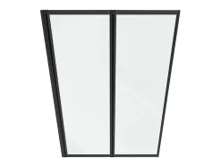 Vouwbaar Badscherm In Metaal Matzwart Industriele Stijl 80 X 140 Cm District