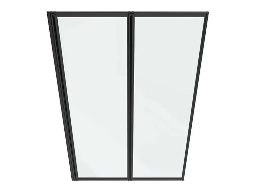 Vouwbaar Badscherm In Metaal Matzwart Industriele Stijl 80 X 140 Cm District