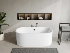 Vrijstaand Bad Met Kraan Stepona - 195 L - 150 X 75 X 58 Cm - Wit