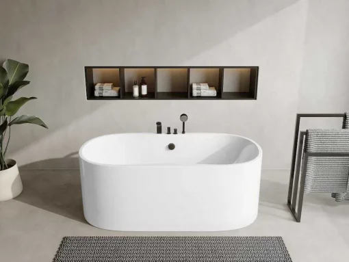 Vrijstaand Bad Met Kraan Stepona - 195 L - 150 X 75 X 58 Cm - Wit