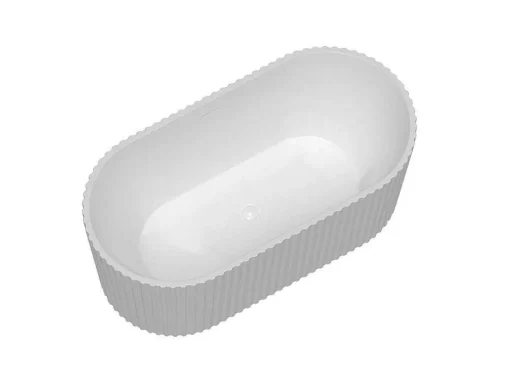 Vrijstaand Geribbeld Acrylbad Wit (Glanzend) 220 Liter 150 X 75 X 58 Cm Aliena