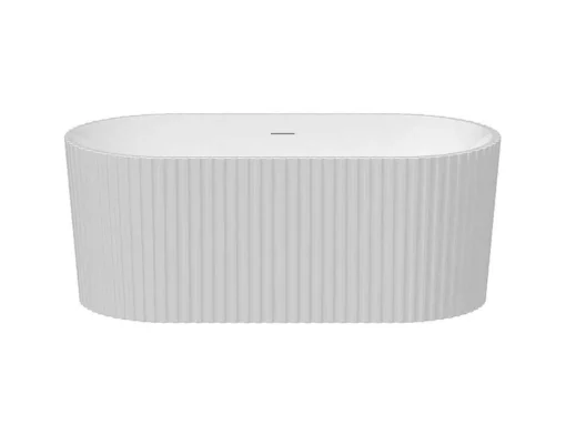 Vrijstaand Geribbeld Acrylbad Wit (Glanzend) 220 Liter 150 X 75 X 58 Cm Aliena